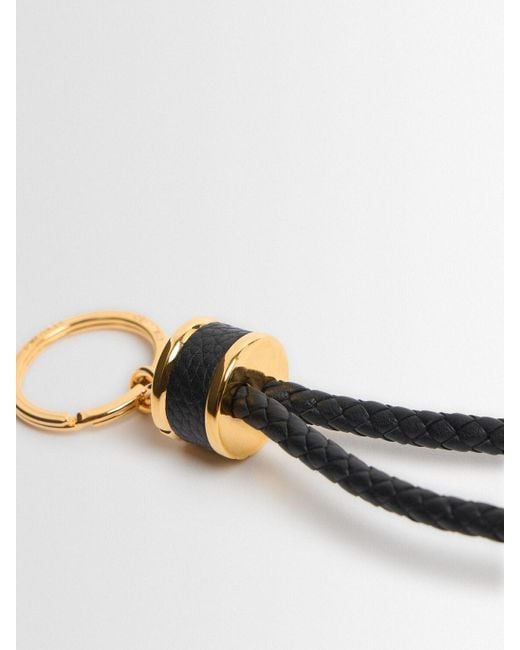 Tom Ford Metallic Soft Grained Leather Keyring for men