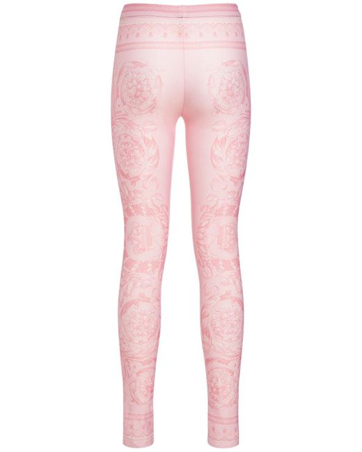 Leggings de lycra con estampado Versace de color Pink