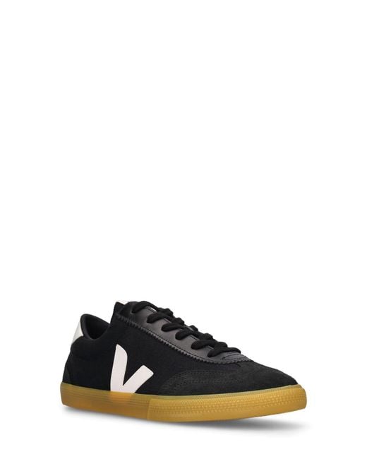 Veja Black Volley Cotton Canvas Sneakers