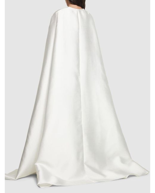 Solace London White Leni Woven Crepe Maxi Dress