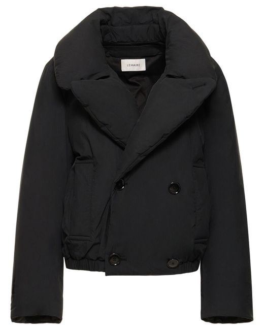 Lemaire Cotton Caban Puffer Jacket in Black | Lyst