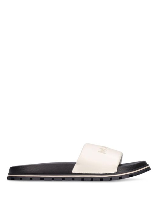 Marc Jacobs White Leather Slide Sandals