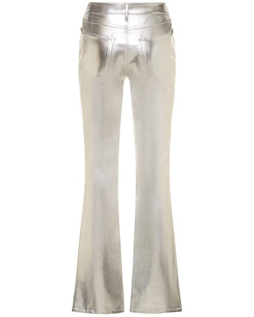 Pantalon droit en simili-cuir chisel Staud en coloris White
