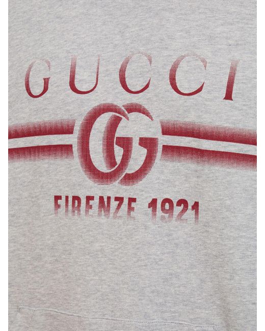 Gucci Hoodie Aus Baumwolljersey Mit Logodruck in Gray für Herren