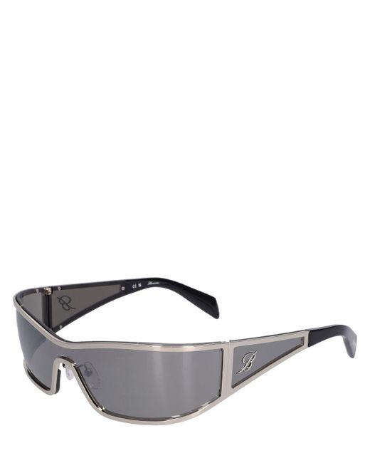 Blumarine Gray Slim Mask Acetate Sunglasses