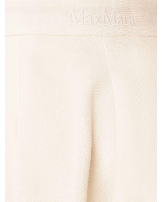 Max Mara White Linen Wide Pants