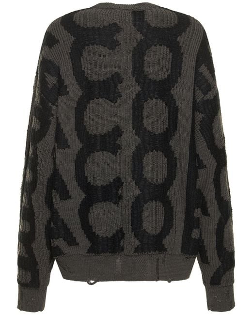 Marc Jacobs Black Monogram Distressed Sweater