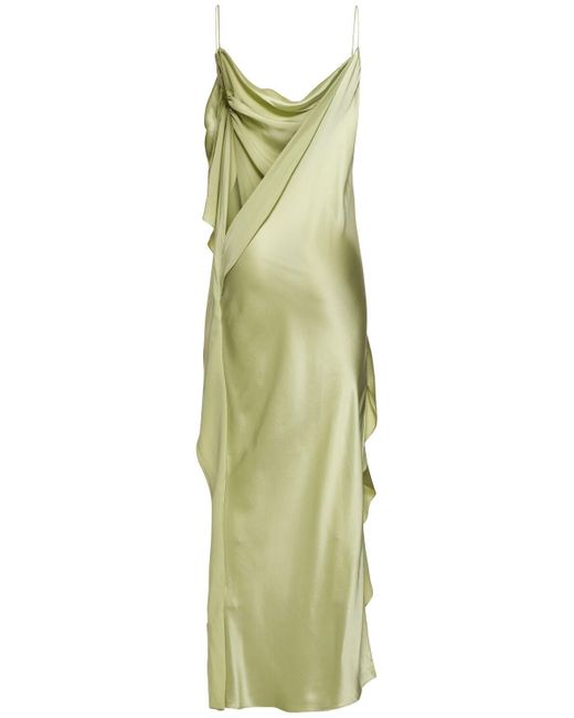 Christopher Esber Green Cusco Draped Silk Cami Dress
