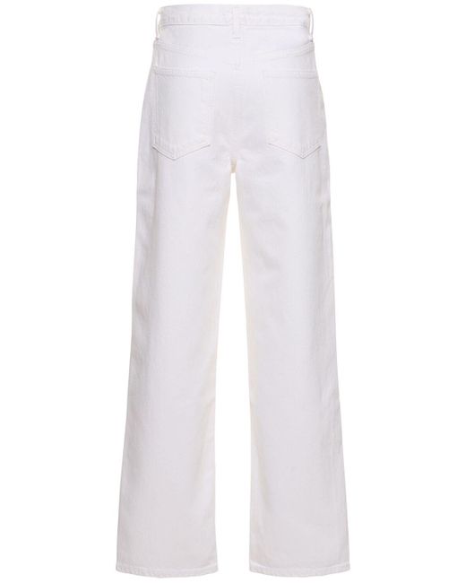 Agolde White Criss Cross Cotton Straight Jeans