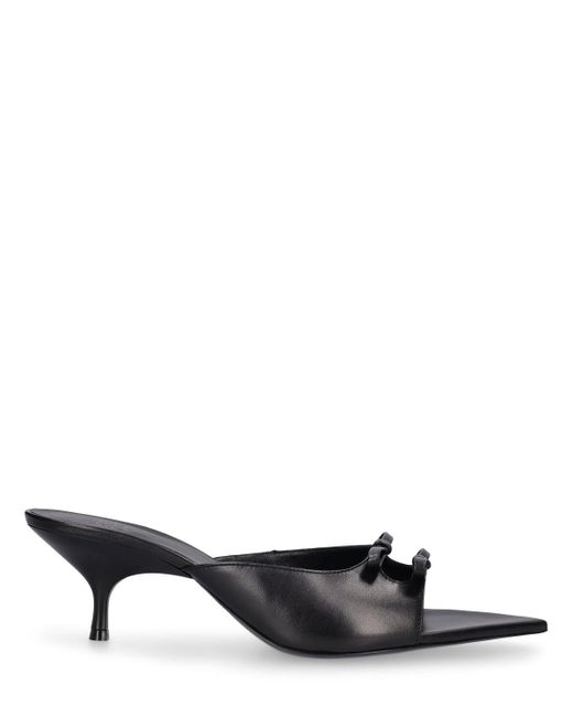 Gia Borghini Black 35mm Hohe Sandaletten Aus Leder "blanche"