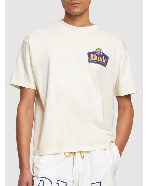 Rhude Baumwoll-t-shirt " Grand Cru" in White für Herren