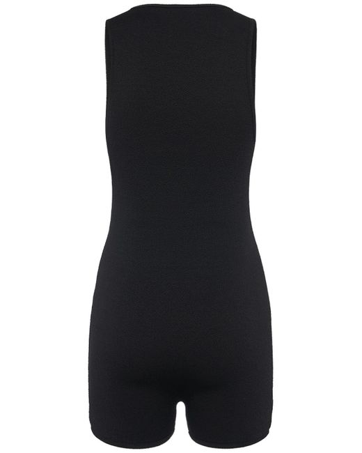 Bottega Veneta Black Textured Nylon Bodysuit