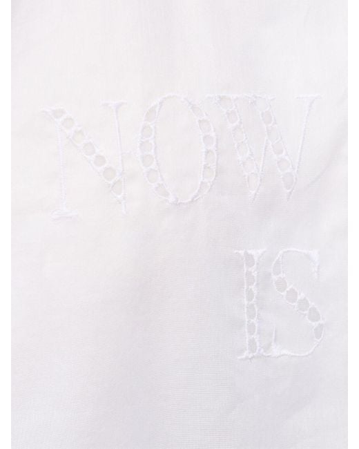 Chemise longue en voile de coton drapé gabi Ann Demeulemeester en coloris White