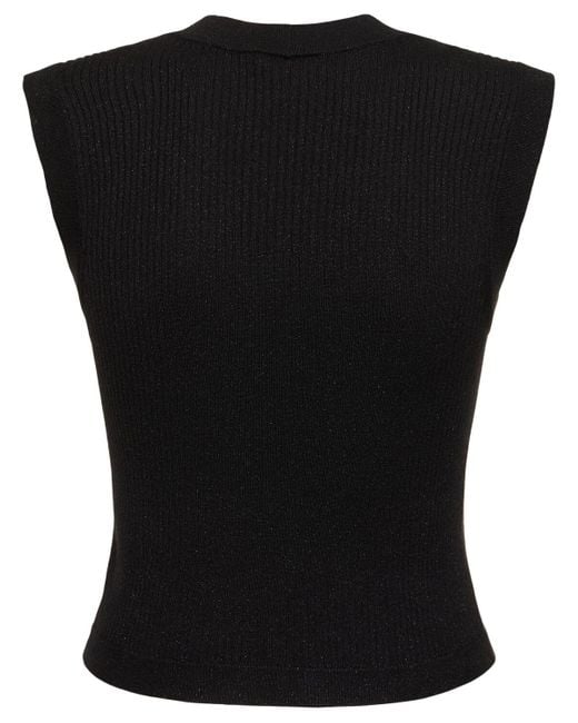 Brunello Cucinelli Black Rib Knit Cashmere Blend Vest
