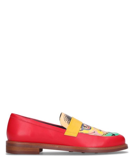 Kidsuper Red Portrait Painted Loafers for men