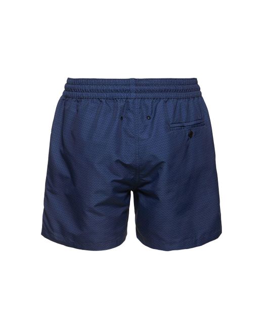 Frescobol Carioca Blue Sport Swim Shorts W/ Copacabana Print for men