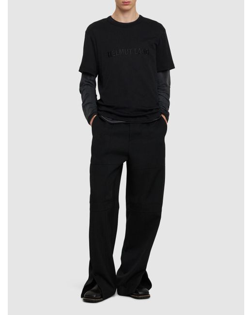 Hombre Camiseta De Algodón Con Logo Helmut Lang de hombre de color Black