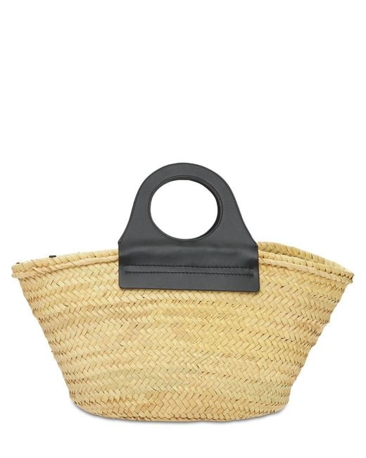 Hereu Cabas Handwoven Straw Basket Bag in Beige/Black (Blue) | Lyst Canada
