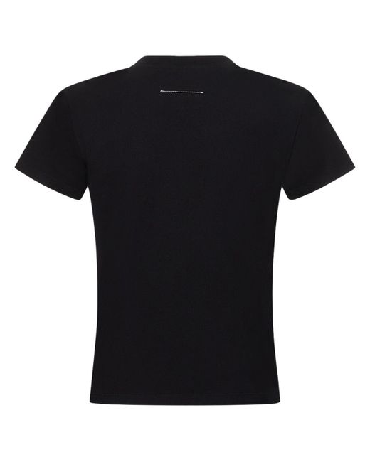 MM6 by Maison Martin Margiela Black T-shirt Aus Baumwolle Mit Logo
