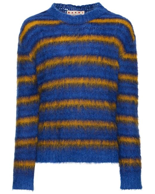 Suéter de punto de mohair cepillado Marni de hombre de color Blue