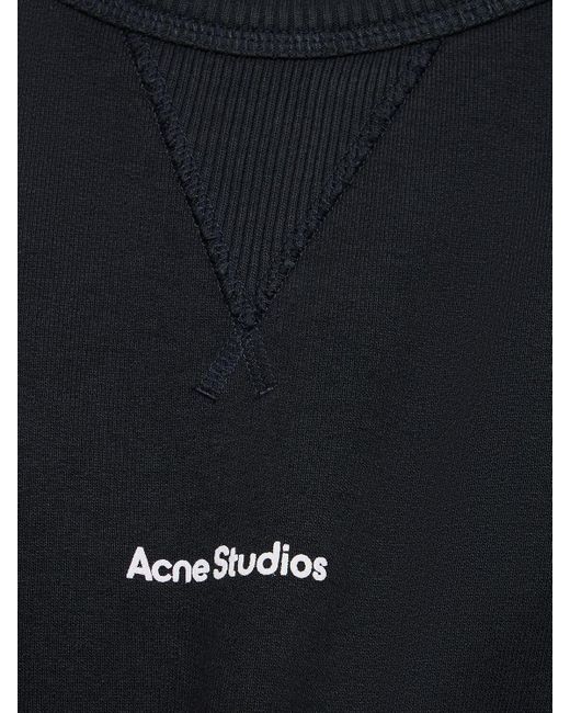 Acne Blue Stamp Logo Crewneck Sweatshirt for men