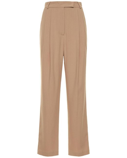 Frankie Shop Bea Fluid Pinstripe Suit Pants in Natural | Lyst
