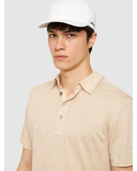 Cappello baseball in cotone con logo di Kiton in White da Uomo