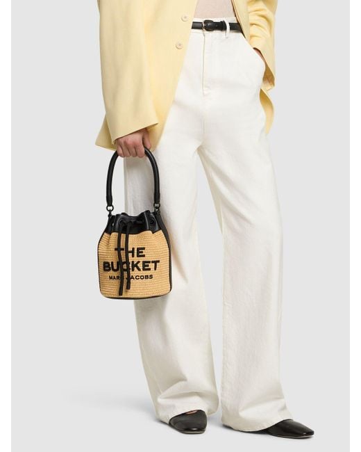 Marc Jacobs Black The Bucket Raffia Effect Bag