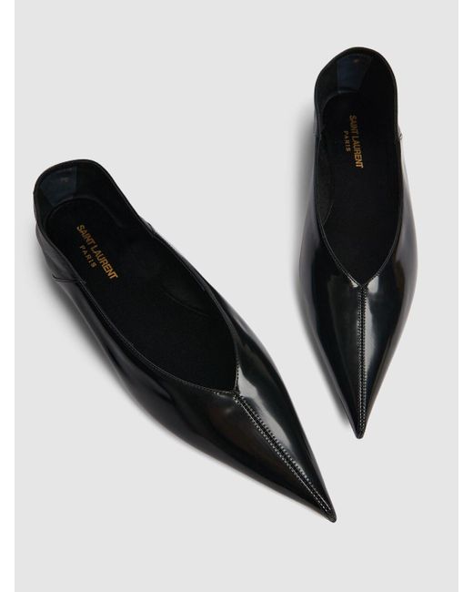 Chaussures sans lacets en cuir nour 5 mm Saint Laurent en coloris Black