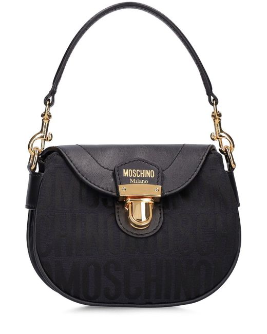 Moschino Monogram Jacquard Nylon Top Handle Bag in Black Lyst