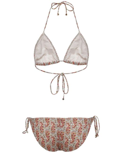 Etro White Printed Lycra Bikini Set