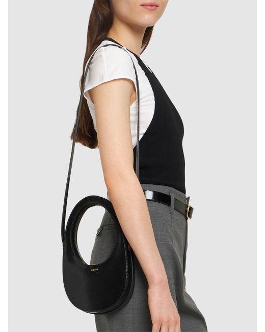 Coperni Black Mini Swipe Gloss Leather Crossbody Bag