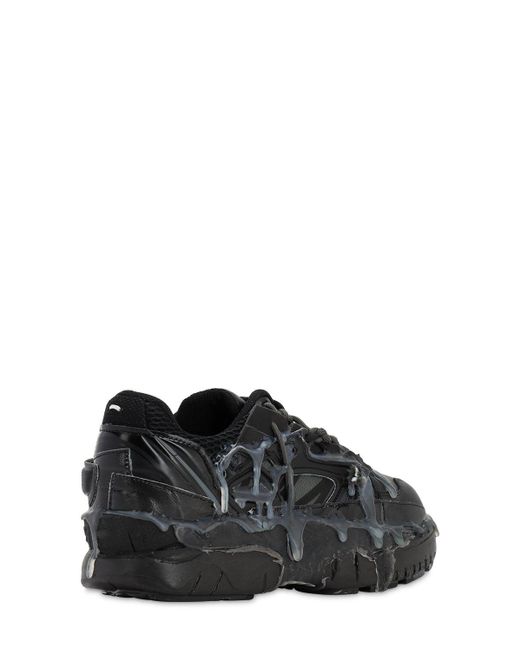 Maison Margiela Fusion Leather And Mesh Trainers in 42 (Black) for Men ...