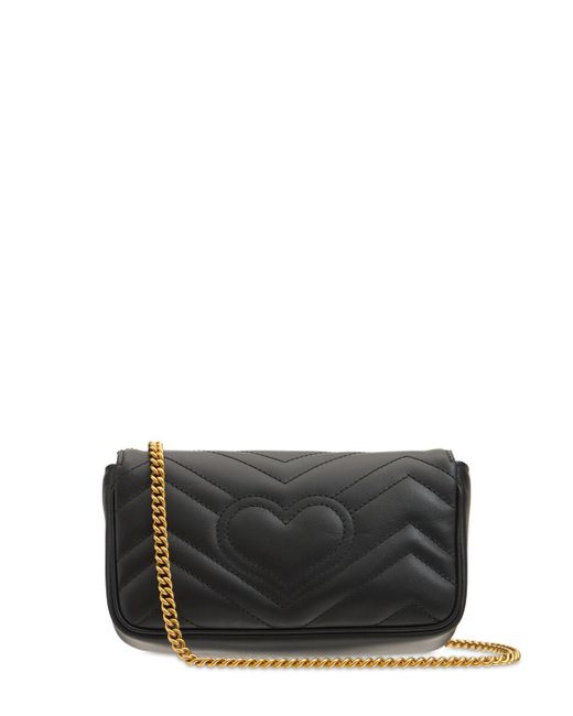 Gucci Black Supermini gg Marmont Leather Bag
