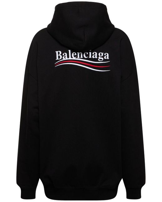 Sweat-shirt en coton à capuche Balenciaga en coloris Black