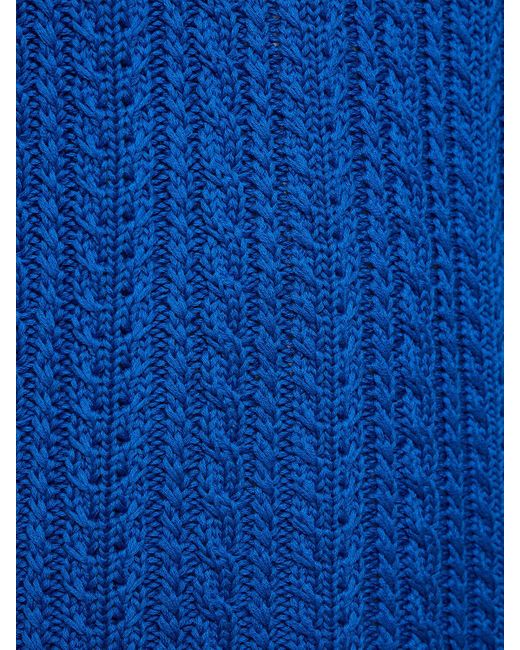 Suéter de algodón con cuello redondo Bally de hombre de color Blue