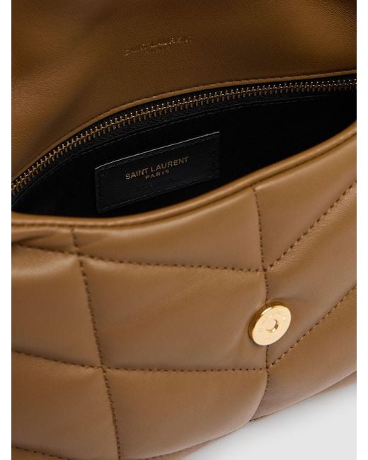 Saint Laurent Brown Mini Toy Puffer Leather Shoulder Bag