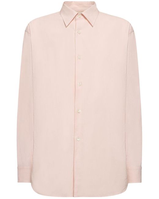 Auralee Pink Washed Finx Twill Cotton Shirt