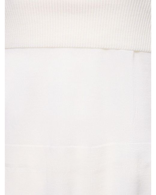 Max Mara White Tiglio Wool Knit Long Sleeve Top