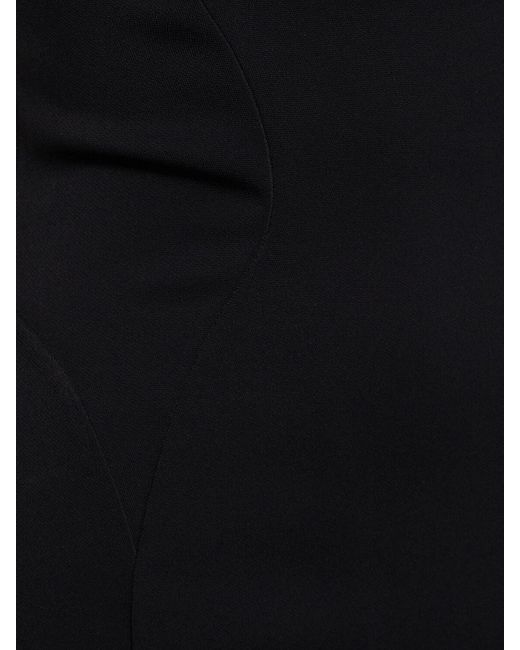 Robe courte en crêpe à col roulé Mugler en coloris Black