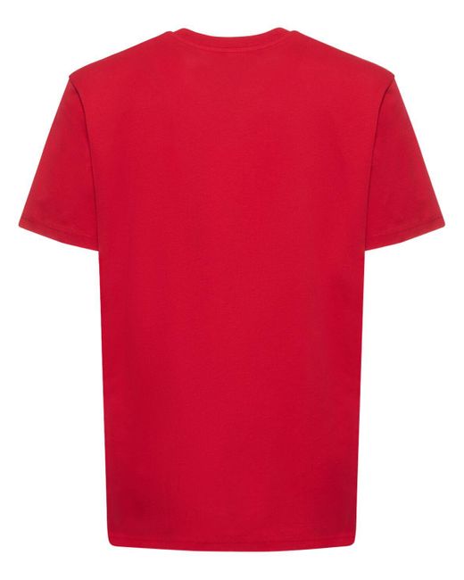 Moschino Red Logo Print Cotton T-Shirt for men