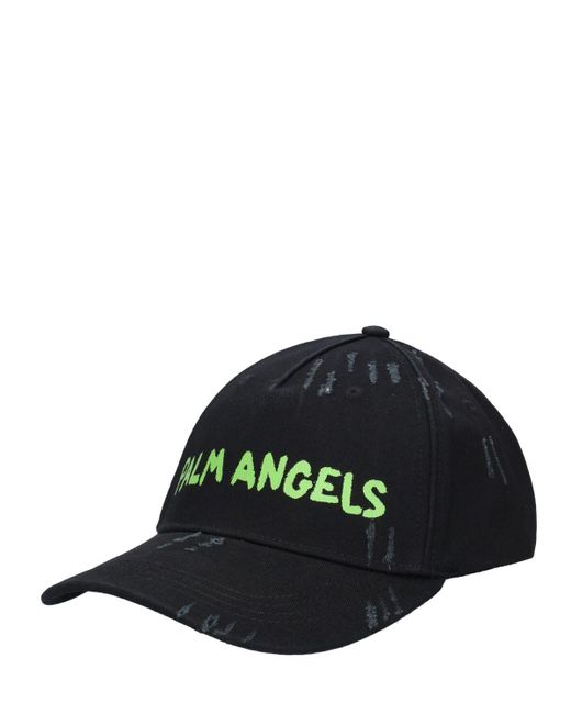 Cappello baseball in cotone con logo di Palm Angels in Black da Uomo
