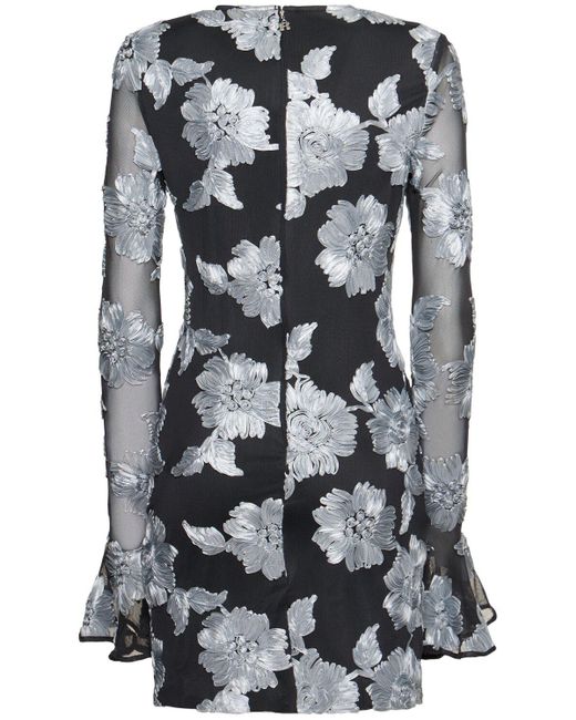 ROTATE BIRGER CHRISTENSEN Gray Langarm-minikleid Aus Mesh