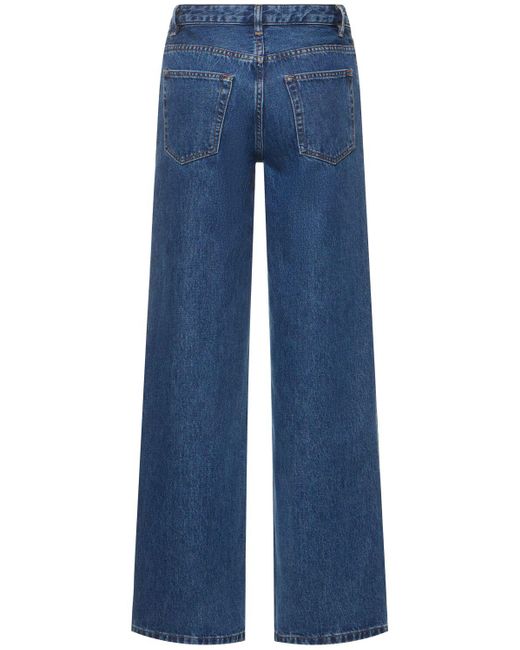 Jeans rectos de denim de algodón A.P.C. de color Blue