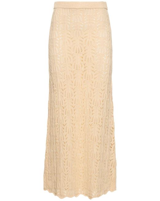 THE GARMENT Natural Egypt Crochet Cotton Linen Long Skirt