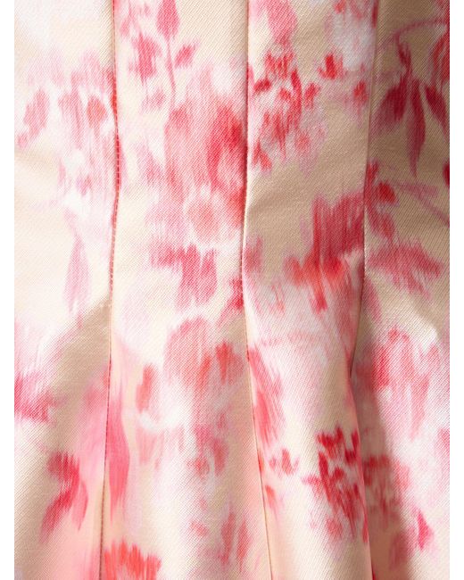 Philosophy Di Lorenzo Serafini Pink Radzmir Printed Strapless Midi Dress