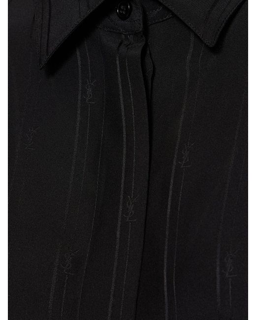 Chemise en soie Saint Laurent en coloris Black