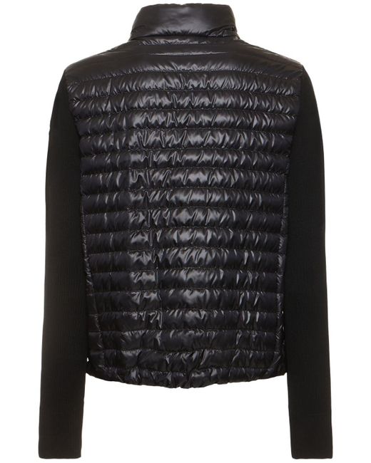 Cardigan imbottito in lana e piumino con zip di Moncler in Black