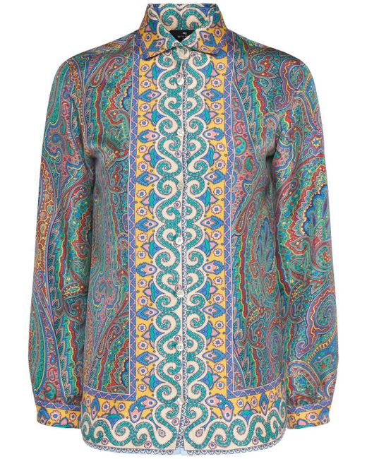 Etro シルクシャツ Blue