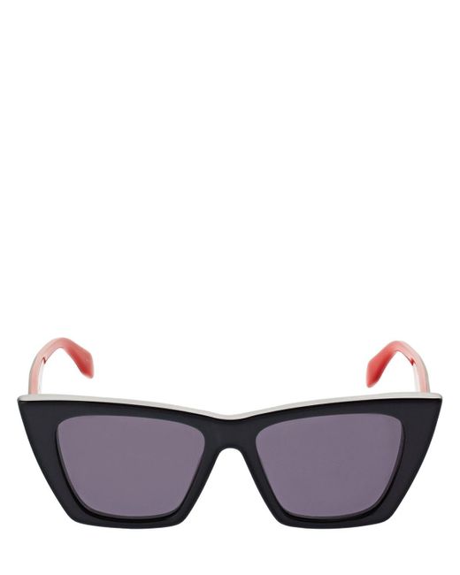Alexander McQueen Red Selvedge Cat-eye Acetate Sunglasses